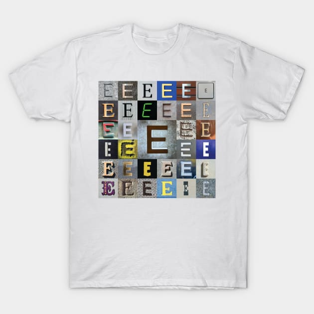 Nick's Type Art: E T-Shirt by Nick Verburgt